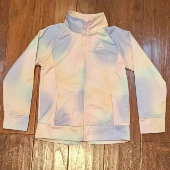 Adidas Rainbow Full Zip Girls Jacket, Size 6 - Picture 3 of 12